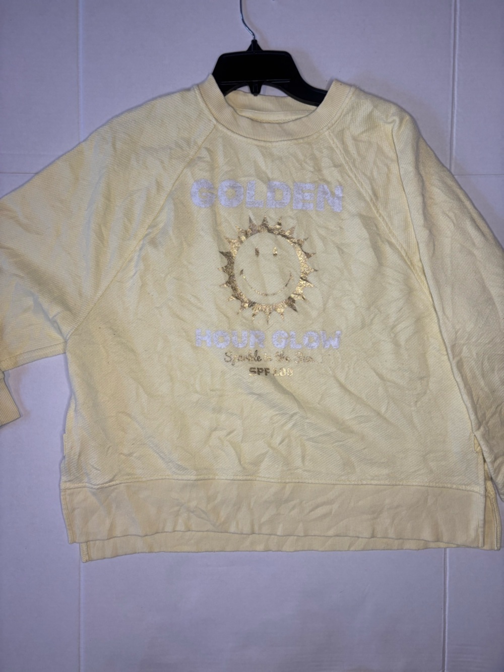 Aerie sweatshirt - yellow with sun graphics - Picture 1 of 7